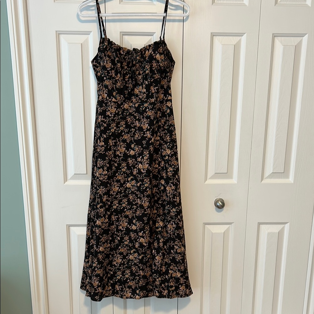 SHEIN Black and Tan Floral Maxi Dress
